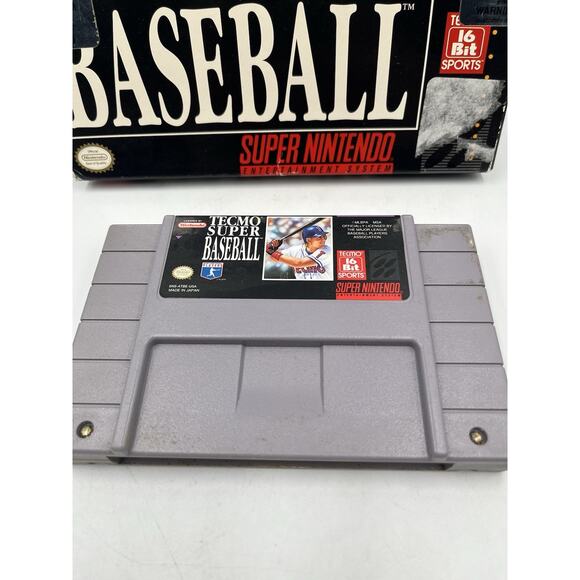 Tecmo Super Baseball SNES Super Nintendo Original Box Authentic - Picture 2 of 11